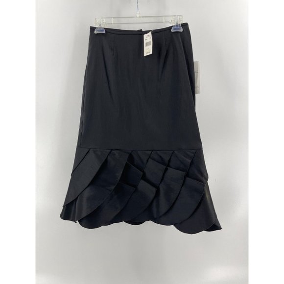 NWT Xscape by Joanna Chen Women's Black Ruffled Layered Stretch Skirt Size 6 - Picture 2 of 15